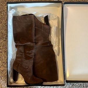Suede boots below the knee 7.5 worn only a couple times and in original box.